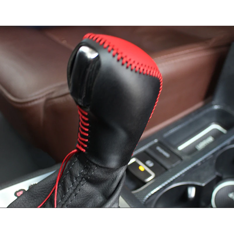 

lsrtw2017 leather car gear lever cover for volkswagen tiguan golf mk7 passat t-roc vw sharan touran cc jetta shift knob