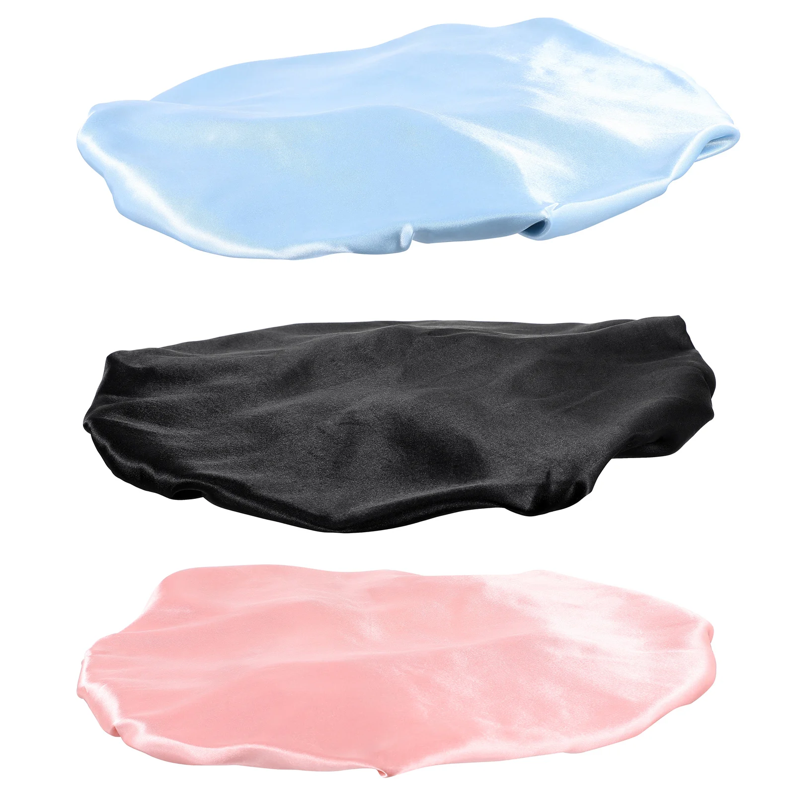 

3Pcs Double Layer Adjustable Sleep Hat Shower Satin Hat Hair Cover for