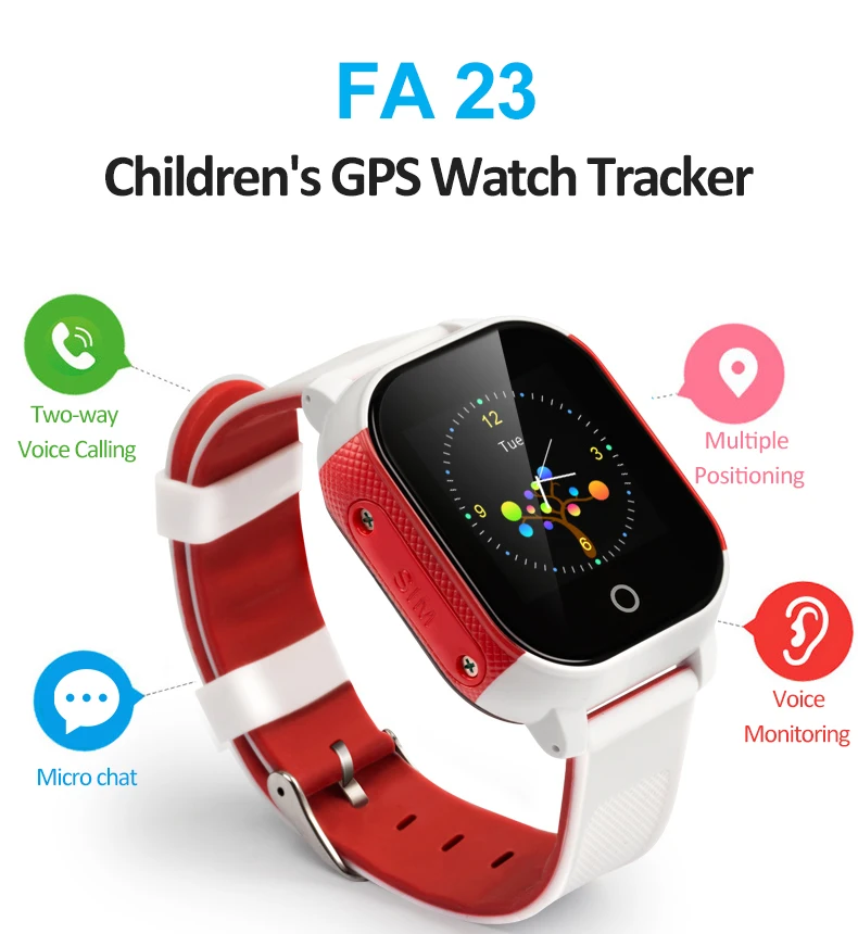 Смарт часы FA23 с GPS для детей двухсторонние голосовые вызовы многоцветные