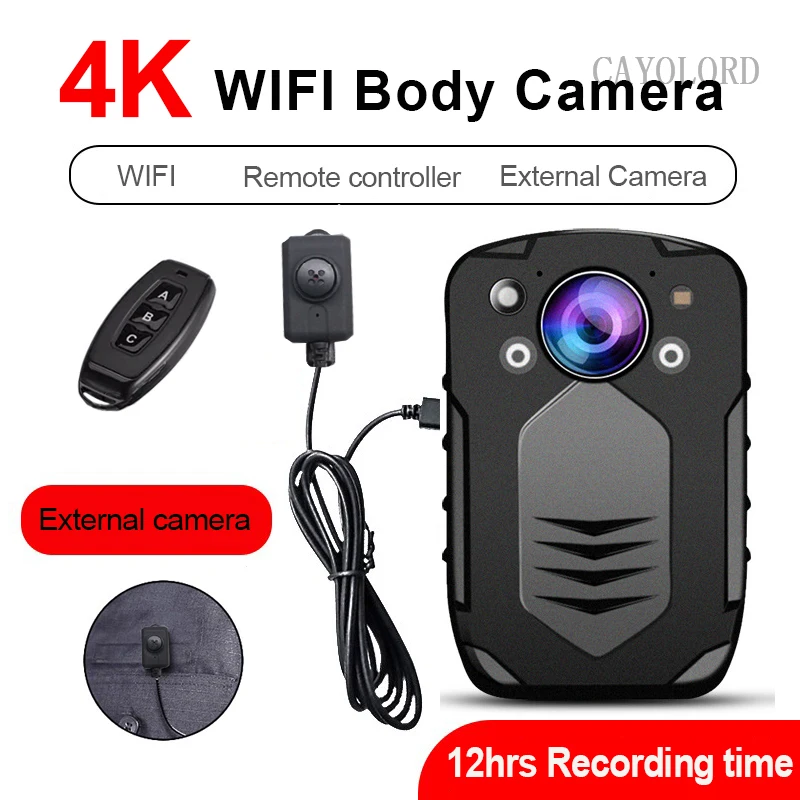 4K 2k 42MP 2160P 1296P 4000mah WIFI камера для тела полицейская ИК ночная съемка мини dv DVR