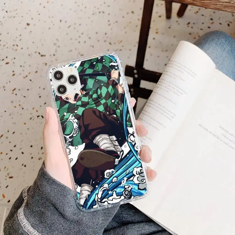 

Anime Demon Slayer Kimetsu no Yaiba Phone Case Transparent soft For iphone 5 5s 5c se 6 6s 7 8 11 12 plus mini x xs xr pro max