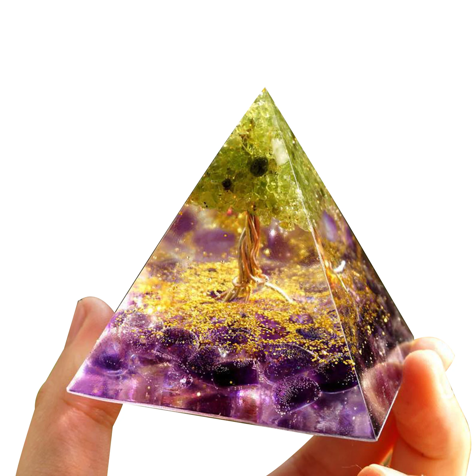New Arrival Amethyst Pyramid Crystal Sphere Orgone Energy Generator for Yoga Meditation | Дом и сад