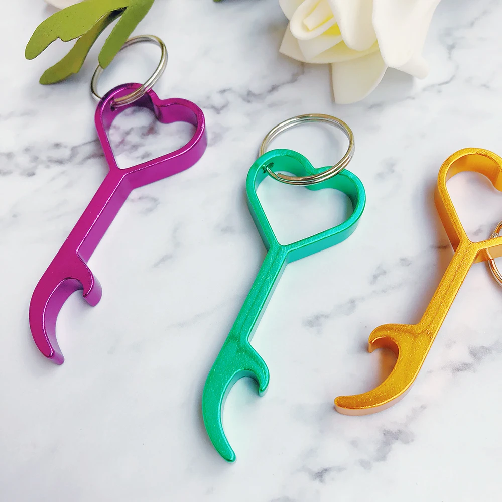 Персонализированный свадебный брелок для ключей сердце Открывалка Для Бутылок