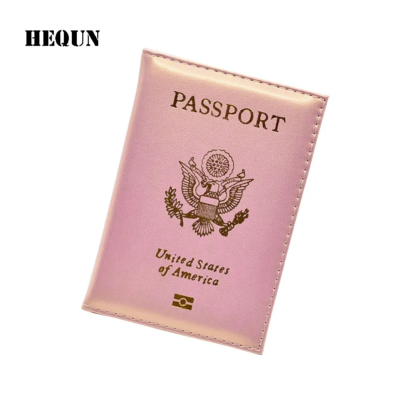 

Модная обложка HEQUN для паспорта сша, розовая женская милая американская эмблема, держатель для паспорта для путешествий, брендовый чехол дл...