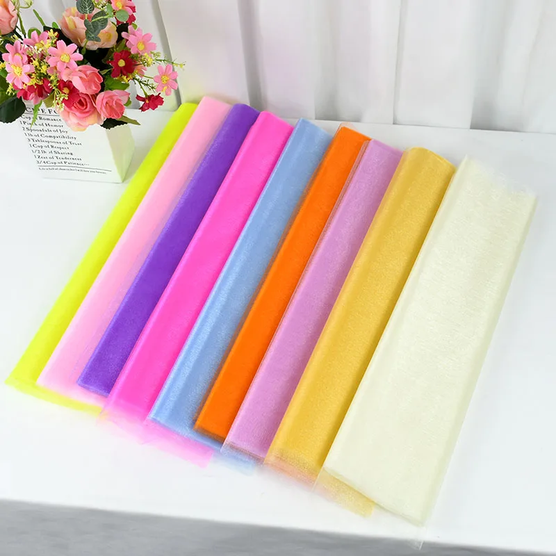 

5M/10M Yarn Crystal Organza Tulle Sheer Gauze Element Decorative Baby Girls Birthday Party DIY Dress Wedding Decoration Supplies