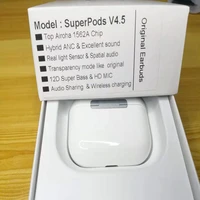 superpods v4 5 hybrid anc wireles earphone active noise cancel 12d super bass earbuds hey siri spatial audio airoha 1562a chip