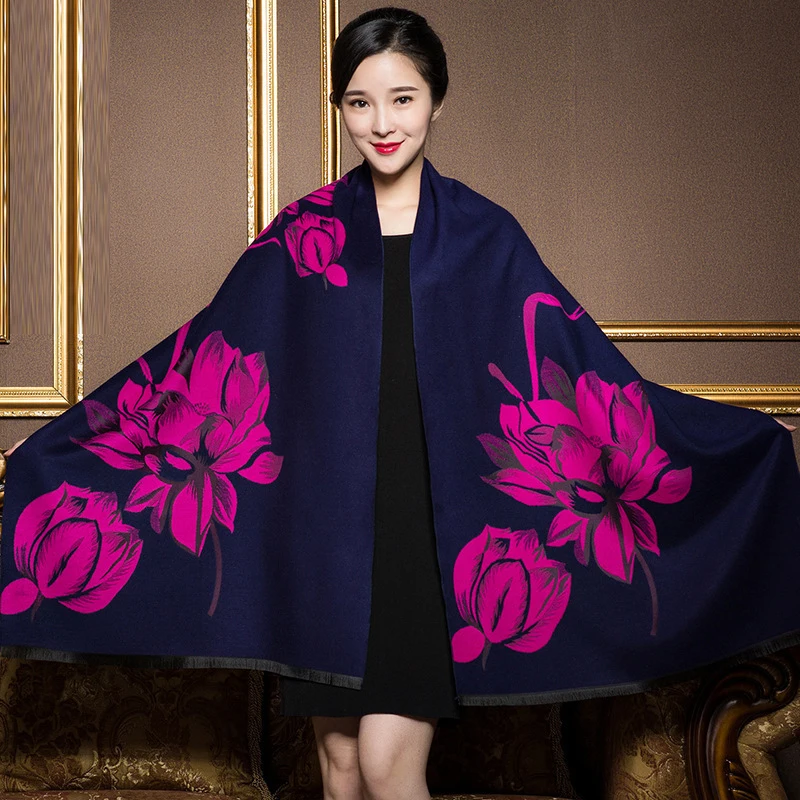 Роскошный дизайнерский зимний шарф 2019 из пашмины теплые кашемировые шарфы для