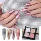 Блестки, розовая роза, разноцветный металлический эффект, блестки для ногтей, хромированный пигмент, пылевое украшение