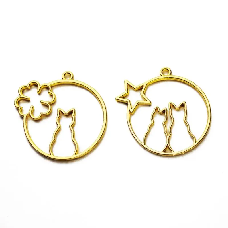 2 шт. пустой кулон в виде кошки УФ полимерная рамка подвесная установка открыжную
