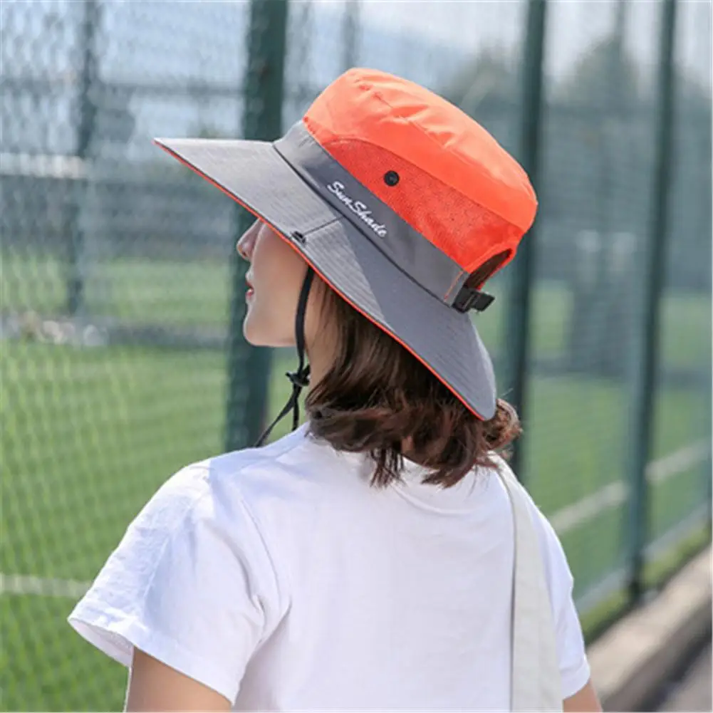 

Adult Lady Colorful Cotton Hat Wide Brim Women Casual Sports Sun Hat Breathable Mesh Sunscrenn Hat Folding Cap Adjustable Strap