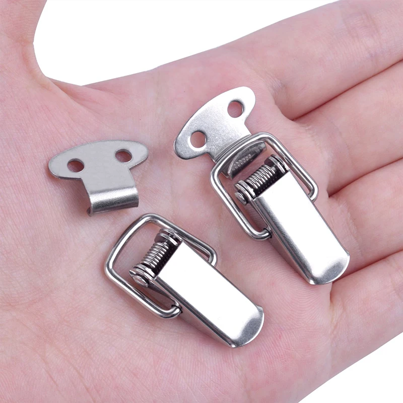 

Spring Loaded Stainless Steel Catch Clamp Clips for Drawer/Toolbox/Closet/Cabinet/Case Box 6/1pcs