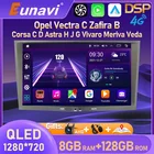 Автомобильное радио Eunavi, Android 10, GPS для Opel Vauxhall Astra H G J Vectra Antara Zafira Corsa Vivaro Meriva Veda, 7 дюймов, 2 Din, DVD