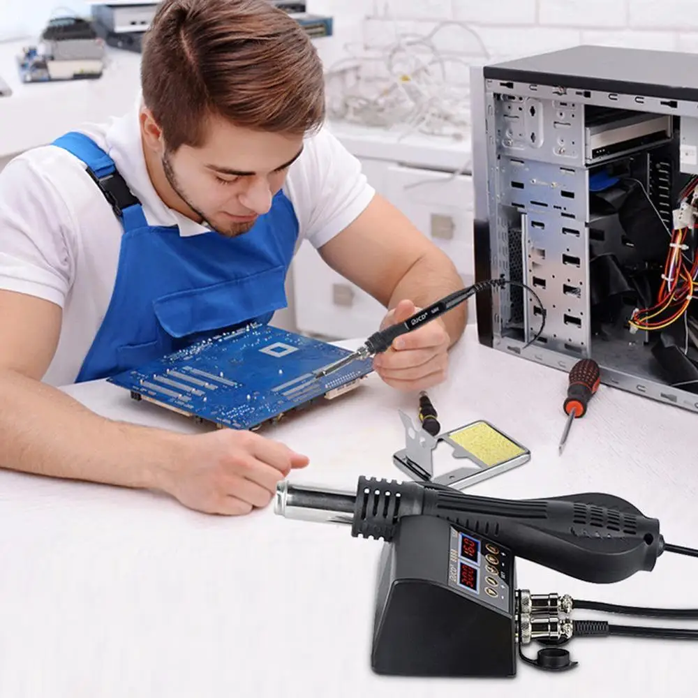 Новый 8898 двойной цифровой дисплей Электрический паяльник DIY горячий Воздушный