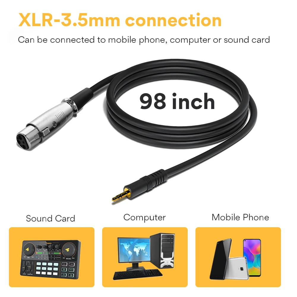 maono sound card kit condenser microphone 3 5mm xlr cardioid mic for compute mobile phone audio recording streaming au pm360tr free global shipping