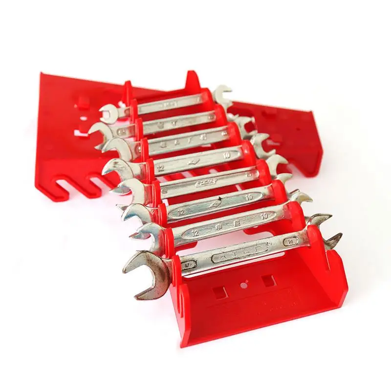 

New Tools Organizer Wrench Spanner Tool Storage Red Plastic Wrench Rack Standard Organizer Holder Storage Tool