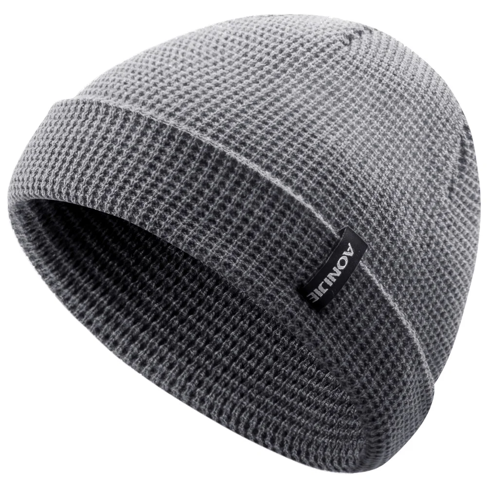M27S Gray AONIJIE, вязаная шапка, зимняя, теплая, Спортивная, громоздкая, повседневная, шапка для мужчин и женщин, шапка с черепом для бега, марафона, путешествий, велоспорта - Цвет: M27S Gray