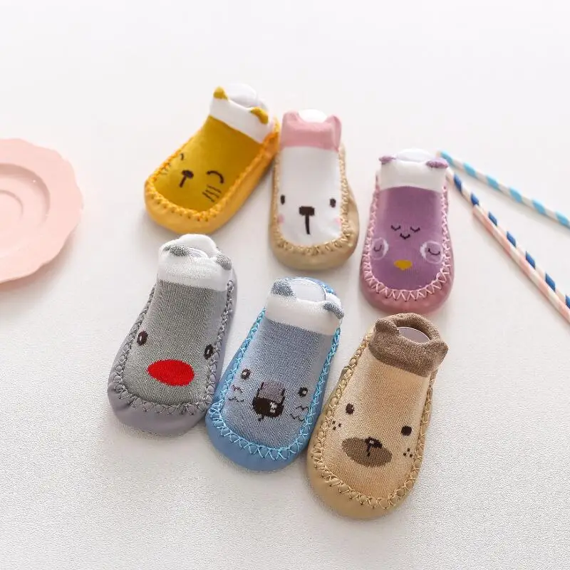 Calcetines con suelas de goma para beb&eacute;s y ni&ntilde;os, calcetines infantiles para el suelo, antideslizantes, de suela suave, para oto&ntilde;o e invierno, 0-2T-1