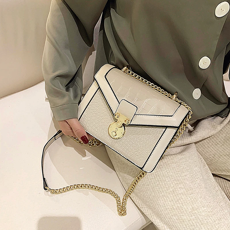 Квадратная сумка Кроссбоди с крокодиловым узором новинка 2020 качественная