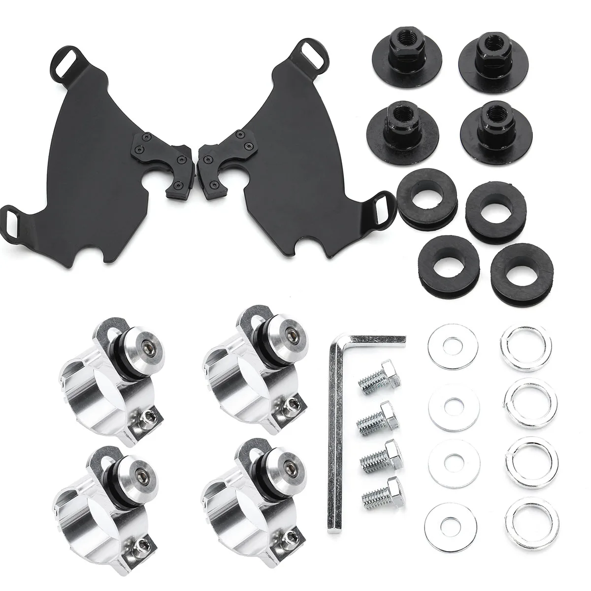 

1set 39MM/49MM Front ABS Plastic Headlight Fairing Windshield& Trigger Lock Mounting Kit For Harley for Sportster XL883 1200