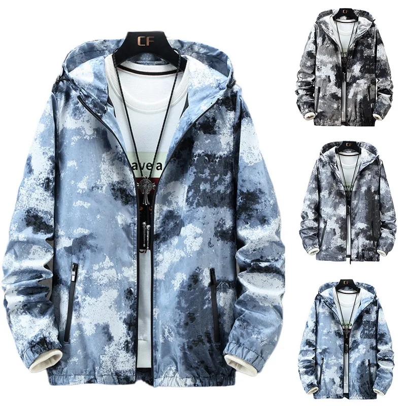 

Men Casual Camouflage Hoodie Jacket Fashion Autumn Camo Hooded Windbreaker Coat Male Military Tactical Bomber Outwear