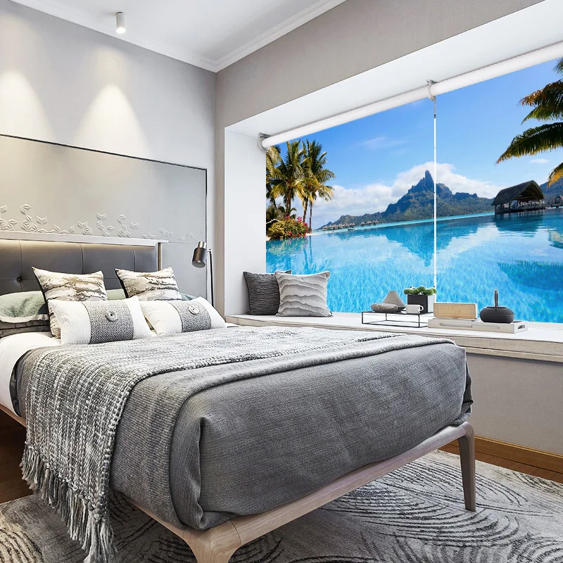 Цифровая печать в формате Hd полузатеняющие роликовые жалюзи для гостиной и