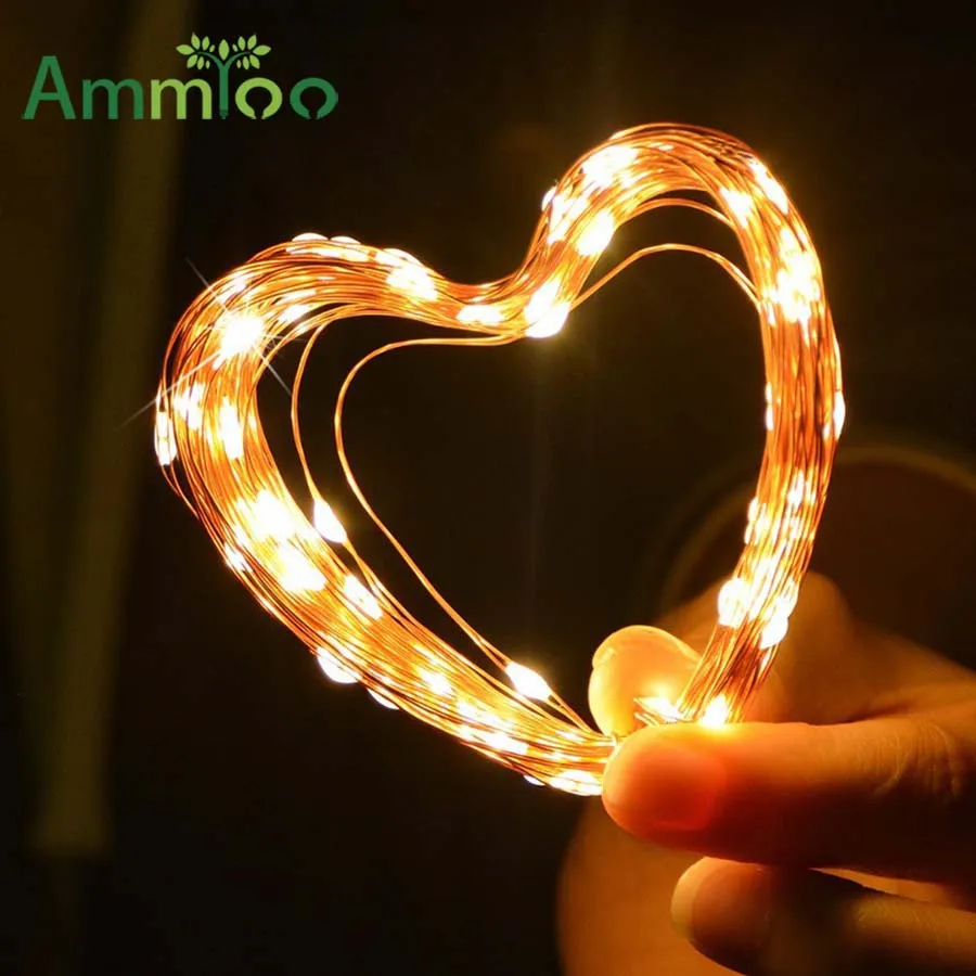 Светодиодная гирлянда из медной проволоки уличное праздничное освещение