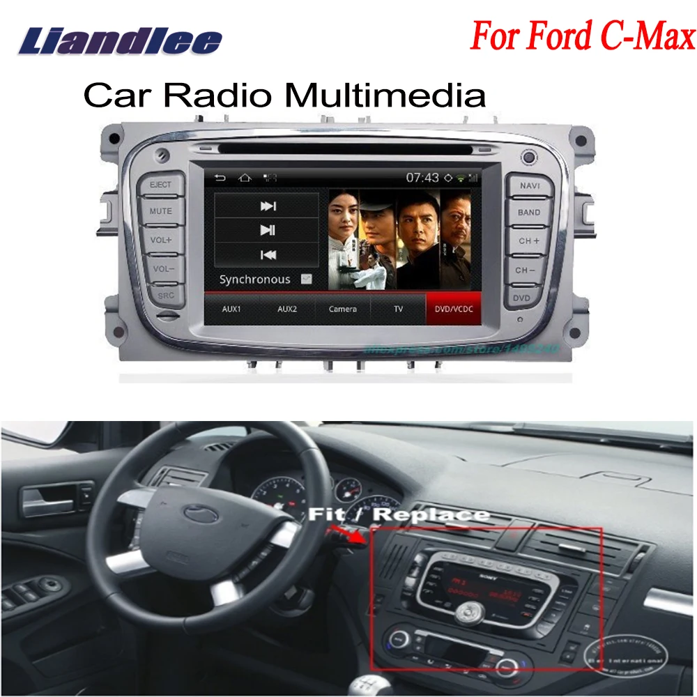 Liandlee 2 Din Автомобильный Android GPS навигация Navi для Ford C-Max 2008 ~ 2011 карты CD DVD Palyer Радио HD