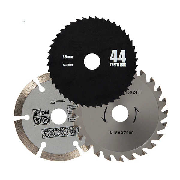 3pcs PROSTORMER 3 шт./лот 85 Циркулярная Пила Лезвия HSS/TCT деревообрабатывающий, вращающийся инструмент для резки дисков оправки для небольшой круглый заостренный PTET030 - Цвет: 3pcs