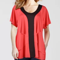 plus size summer women t shirt patchwork v neck sexy spandex short sleeve tops feminina camiseta blusas