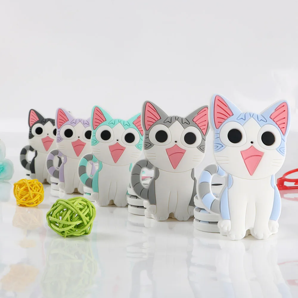 Kovict-mordedor de silicona para beb&eacute; y gato, colgantes de silicona de grado alimenticio, accesorios de cadena para chupete, juguetes molares para beb&eacute;, 1 ud.-0