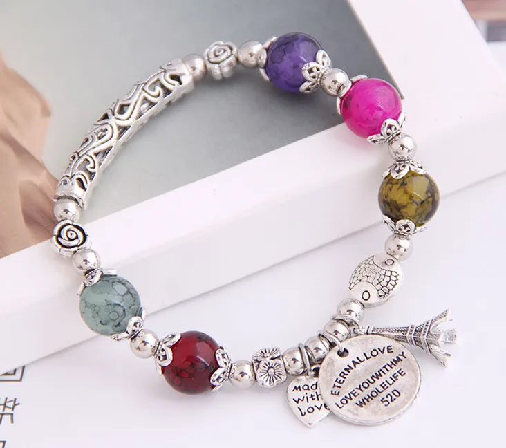 Женский винтажный браслет с кристаллами Kymyad в богемном стиле подвеской форме