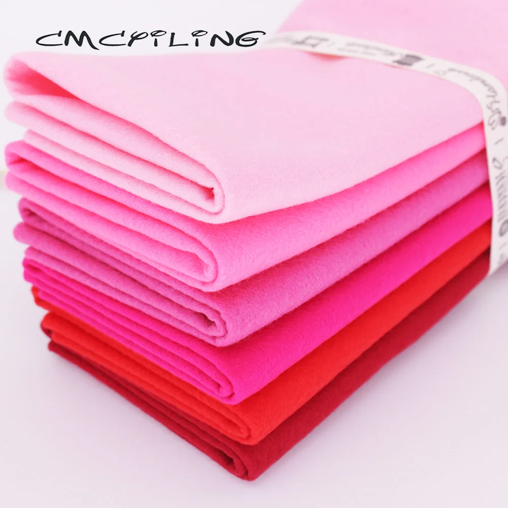 CMCYILING 25 см x 28 6 шт./лот красная Лоскутная мягкая войлочная ткань для рукоделия