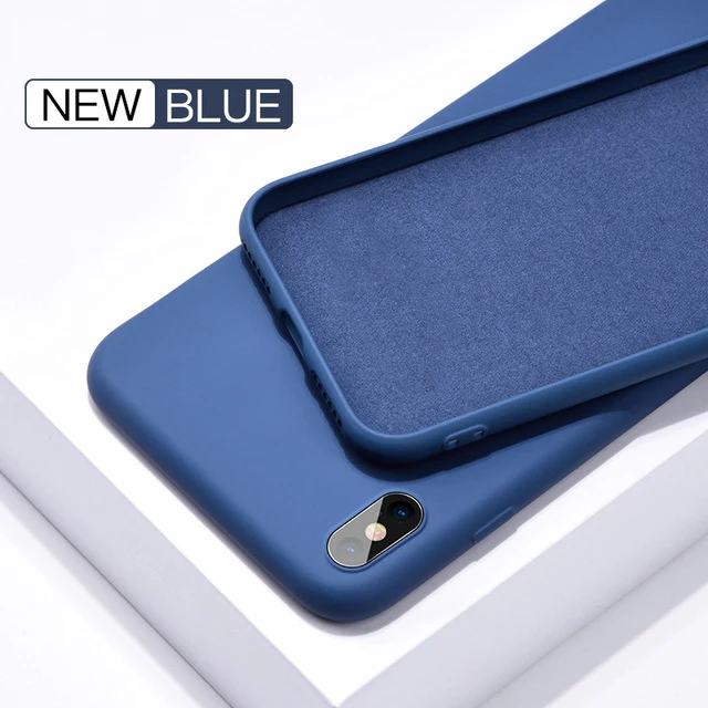 Blue Чехол для iPhone 11 Pro X XS чехол для MAX XR силиконовый Жидкий чехол для Apple iPhone XR 6 6s 7 8 Plus 8 Plus 7Plus Роскошный чехол - Цвет: Blue