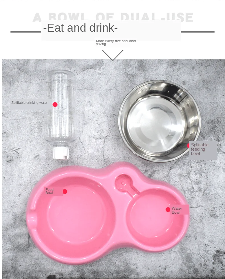 

Anti Skid Dual-purpose Pet Dog and Cat Feeding Bowl Siphon Principle Automatic Water Supply To Meet Pet's Daily Drinking Water