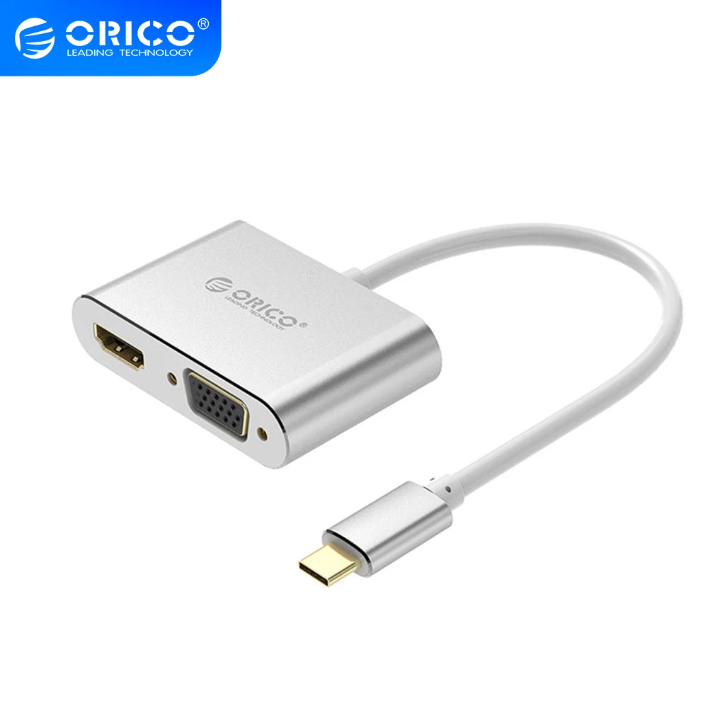 ORICO Type C к HDMI + VGA интерфейсы видео кабель портативное расширение большой экран