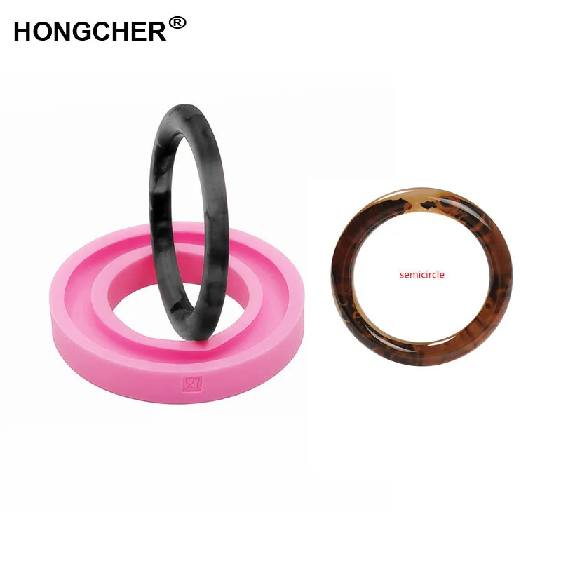 Большой полу круглый брелок браслет силикона прессформы Сумки из натуральной