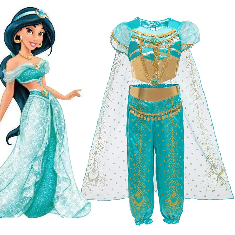 Детский костюм для танца живота девочек на Хэллоуин Рождество Алладин жасмин