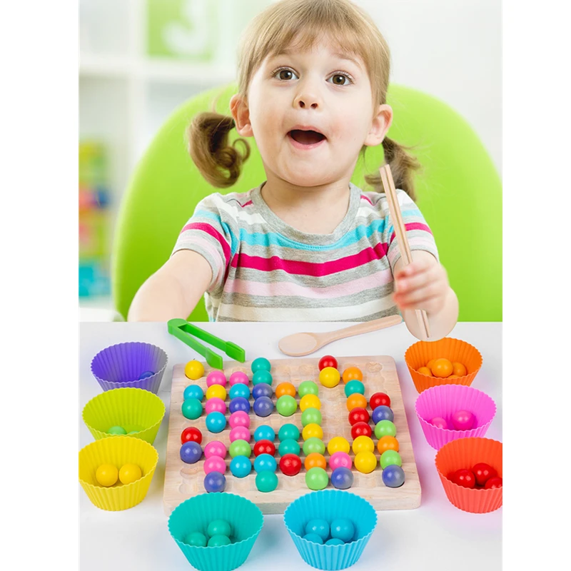 

Kids Montessori Rainbow Wooden Toys Hand Brain Training Clip Bead Puzzle Board Math Game Baby Early Educational Toy For Children
