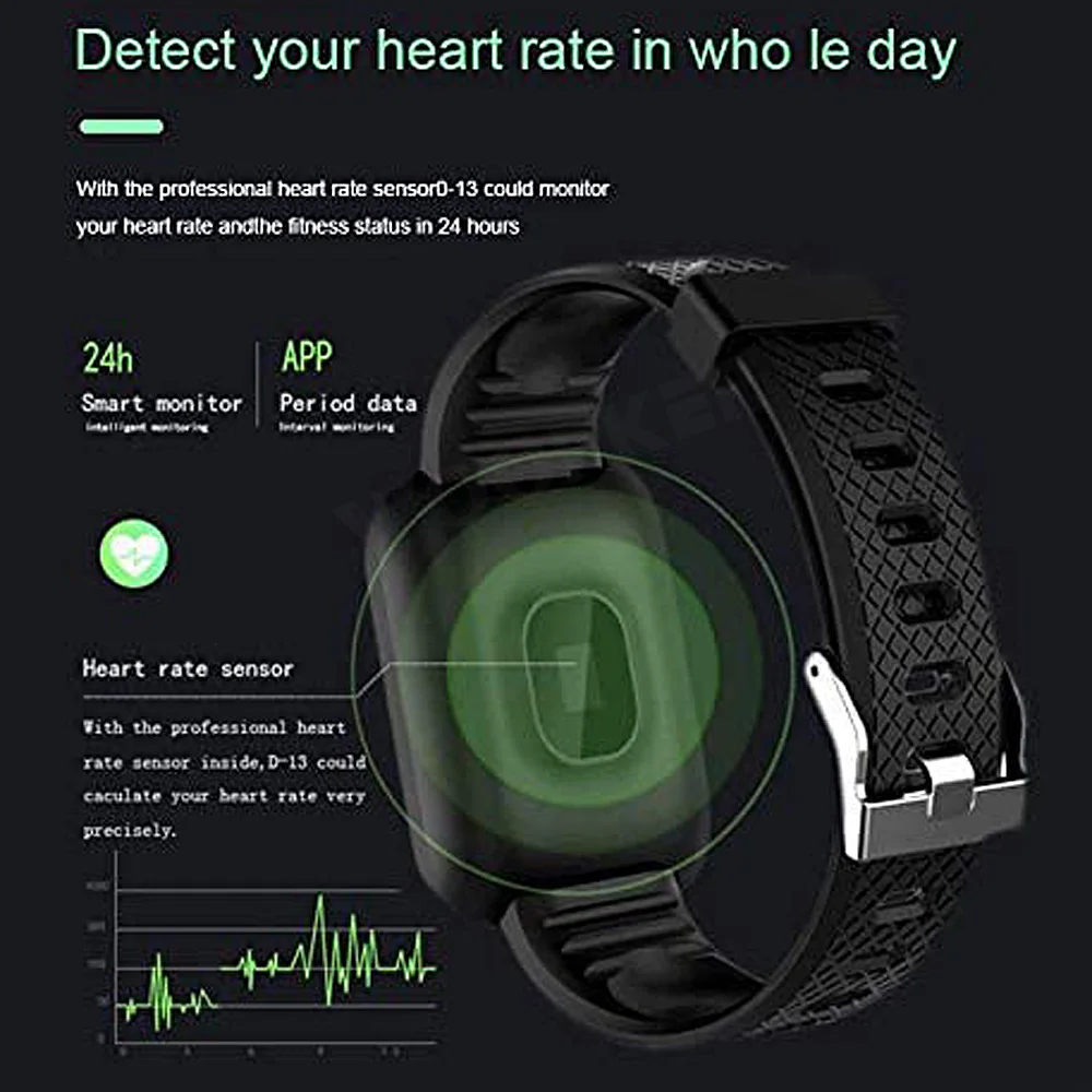 Унисекс Смарт часы кровяное Давление Водонепроницаемый умные для женщин монитор