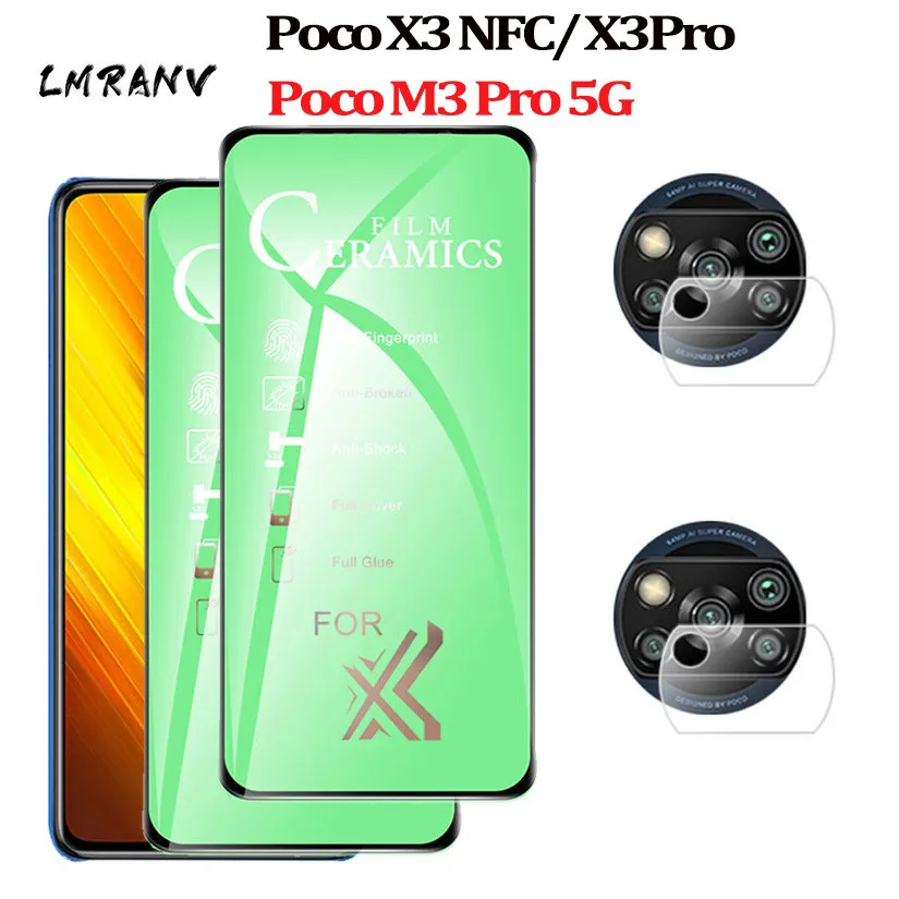 

9H Curved Ceramic Glass For Poco X3 NFC Soft Tempered Glass Poco X3 pro Screen Protector Film Poco m3 pro 5g Protective Glasses