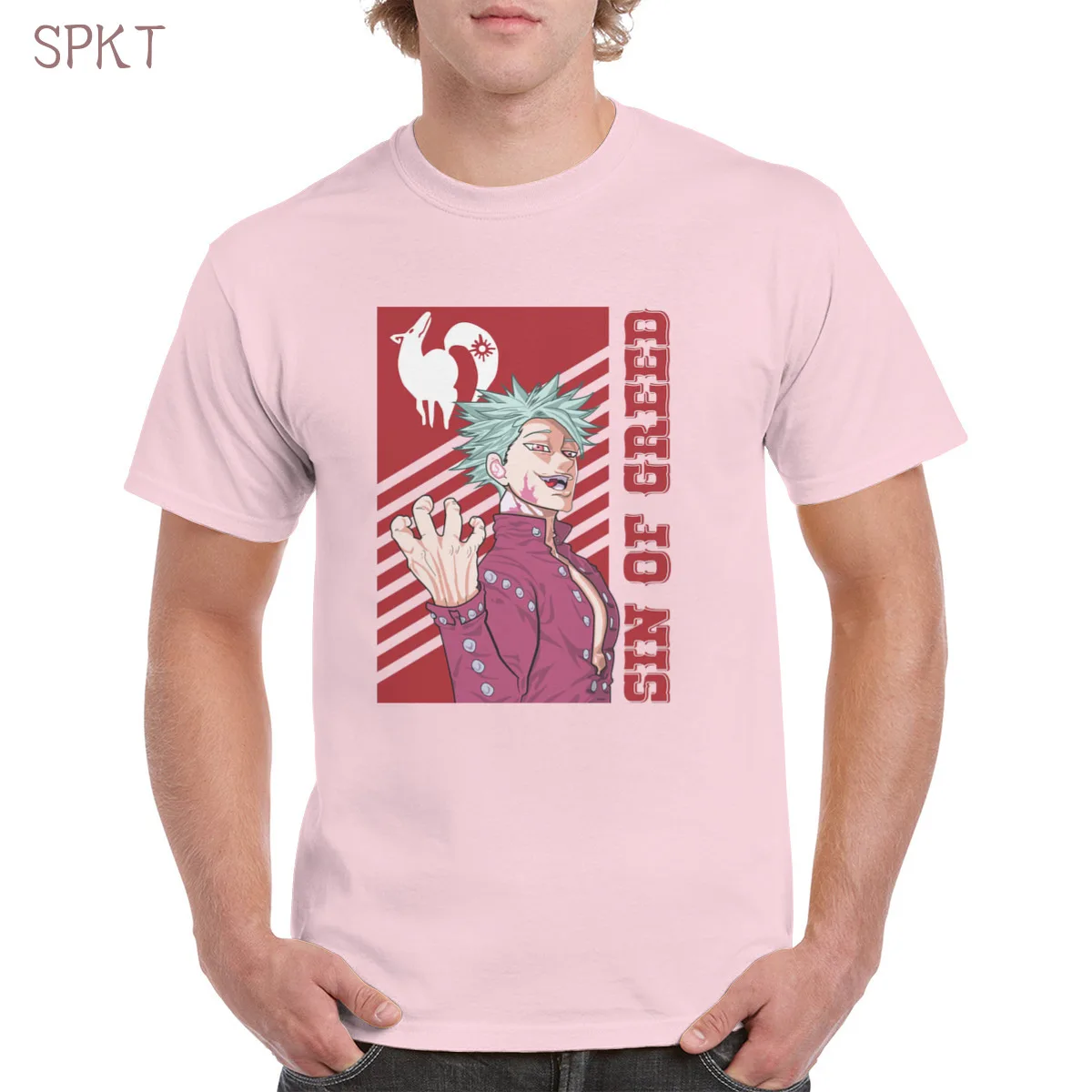 

100% Cotton Seven Deadly Sins the seven deadly sins-ban T shirt Top Harajuku Aesthetic T-shirt Oversized clothes Female/Man