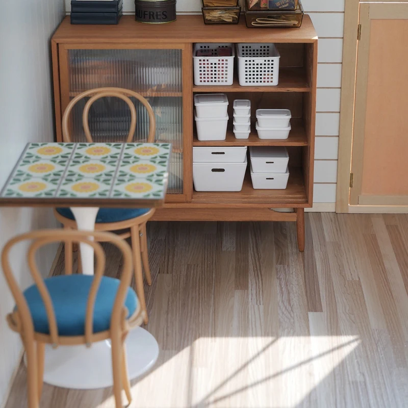 

1:6 and 1:12 Mini Model Doll House Box with Lid/ Storage Box/Containing Case 4-Piece Set