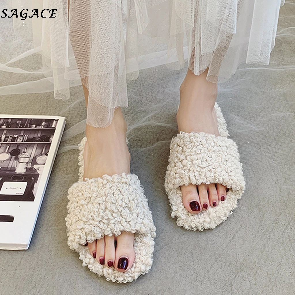 SAGACE женские домашние тапочки 2019 зимние теплые хлопковые с искусственным мехом