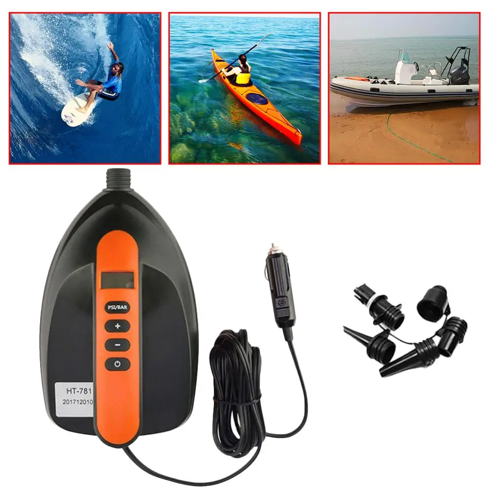 Прочный портативный воздушный насос 12 В цифровой электрический ЖК экран лодка