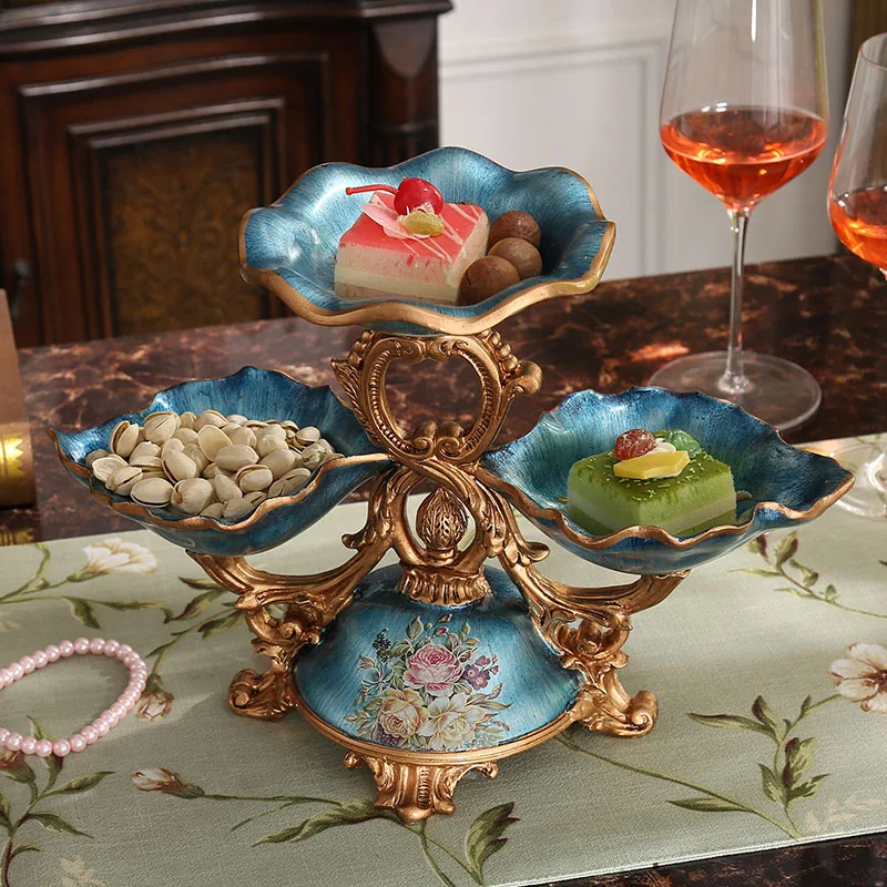 

European Luxury Palace Resin Vase Ornaments Home Room Desktop Figurines Crafts Decoration Wedding Gift Retro Silk Flower Pot Art