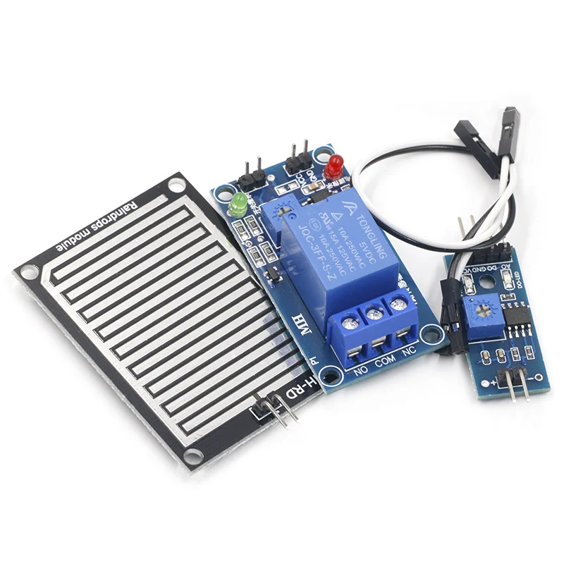 Rain water sensor module + DC 5V 12 Relay Control Module Rain Sensor Water Raindrops Detection Module for Arduino robot kit images - 6