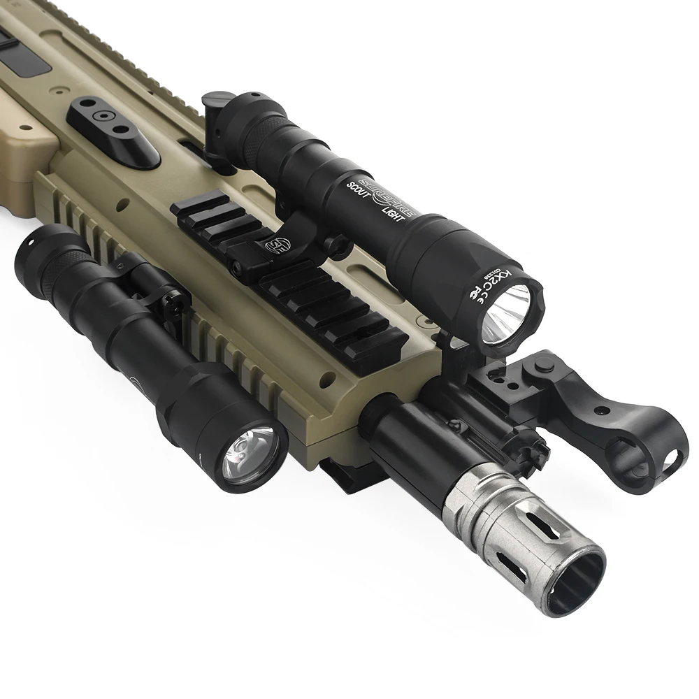 

New M640B M640C Tactical Flashlight Surefir Scout Light Hunting Softair Weapon Lights with Side Mount Fit Mlok Keymod 20mm Rail