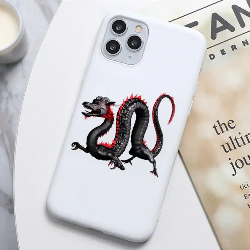 

Fashion Dragon Phone Case white Color for iPhone 12mini 11 Pro Max XR X XS Soft Luxury Case for iPhone 6 7 8 Plus Cover