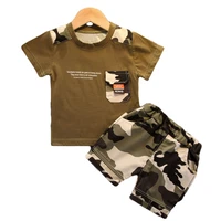 camouflage clothing sets summer short sleeve t shirt 2 piece tracksuit children cotton outfits boys sport clothes suit