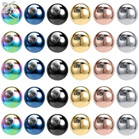 zs 51030pcs stainless steel ball high polish piercing 6 colors screw replacement balls lip eyebrow ear piercings jewelry 16g